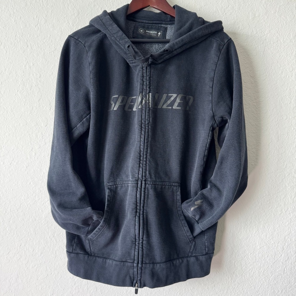 Specialized‎ Mens Size M Legacy Wordmark Zip Up Cycling Hoodie Sweatshirt